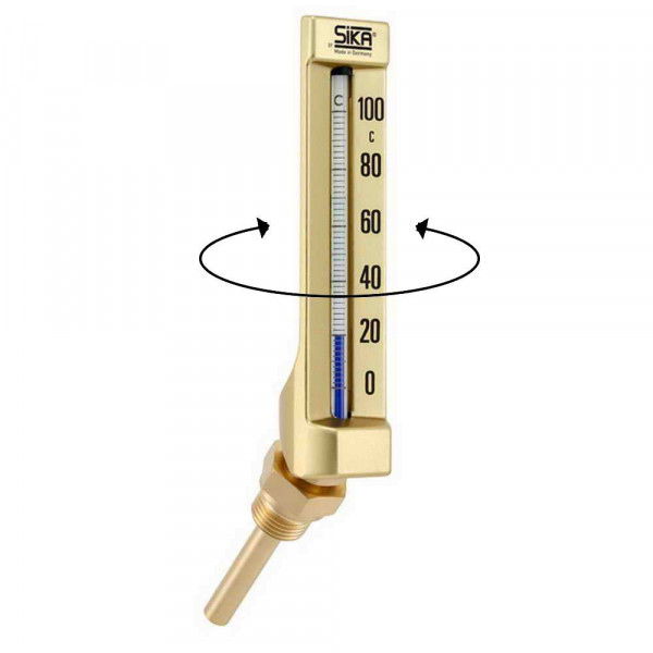 Industrial thermometer 0 to 100°C Connection G1/2 brass